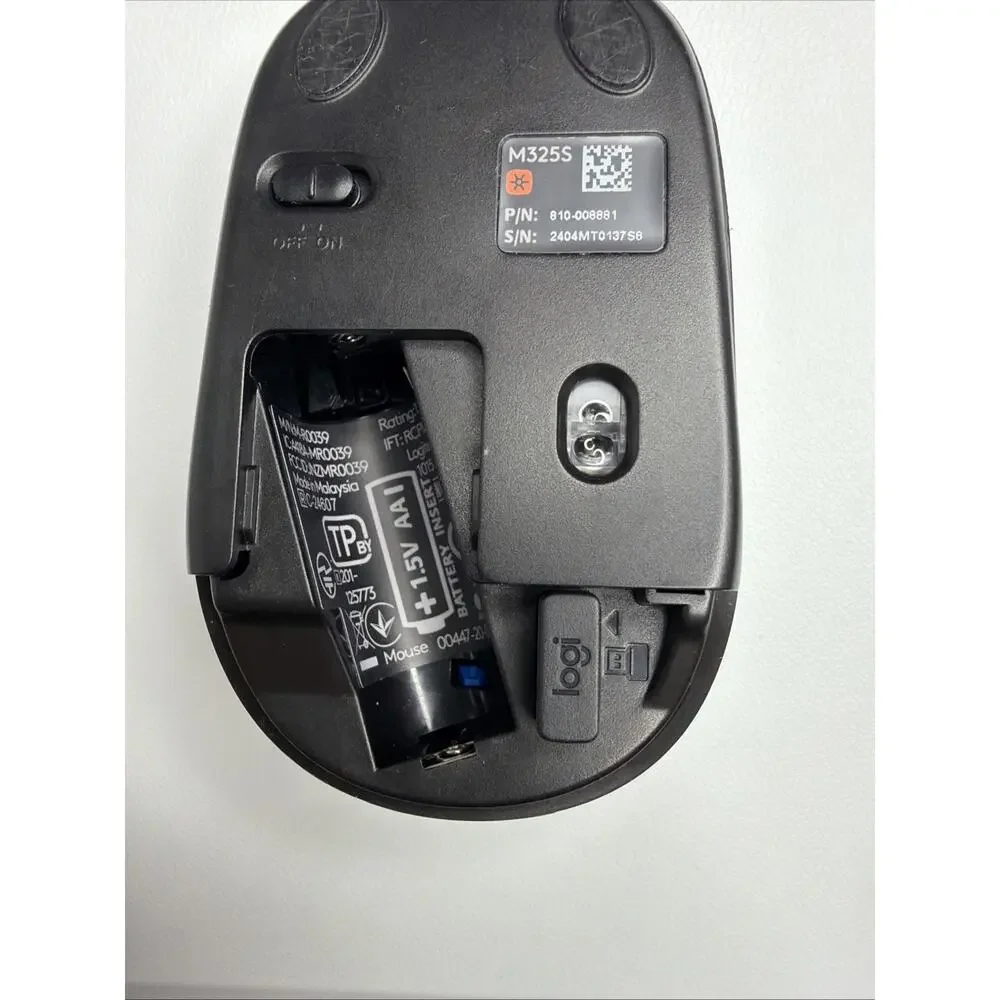 Logitech M325S Ambidextrous Blue Wireless Optical Mouse 2.4 GHz USB Receiver